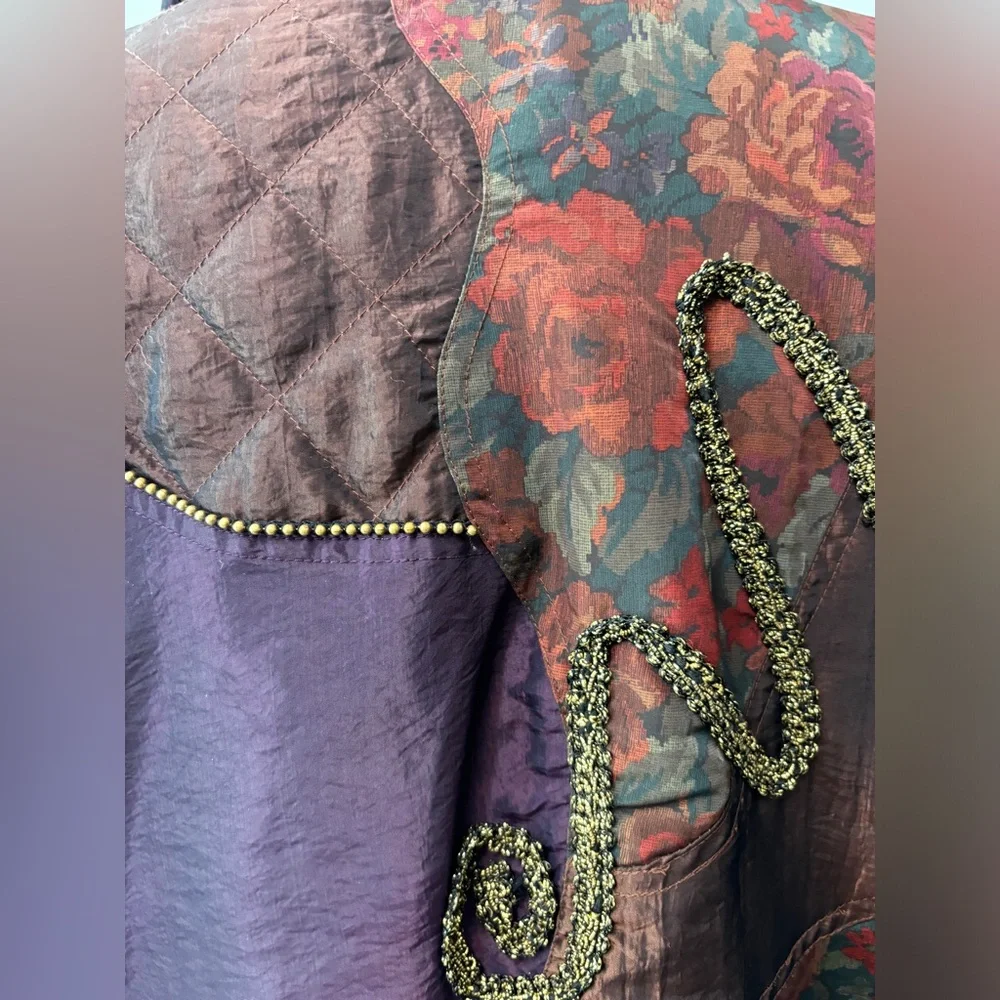 INNOVATIONS‎ By Izzy Vintage Mixed Media Floral Puffer Jacket